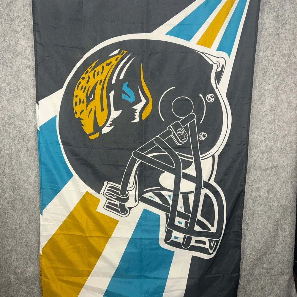 Jacksonville Jaguars NFL Flag 3x5 Banner Emerson USA Helmet Logo Teal Black Gold